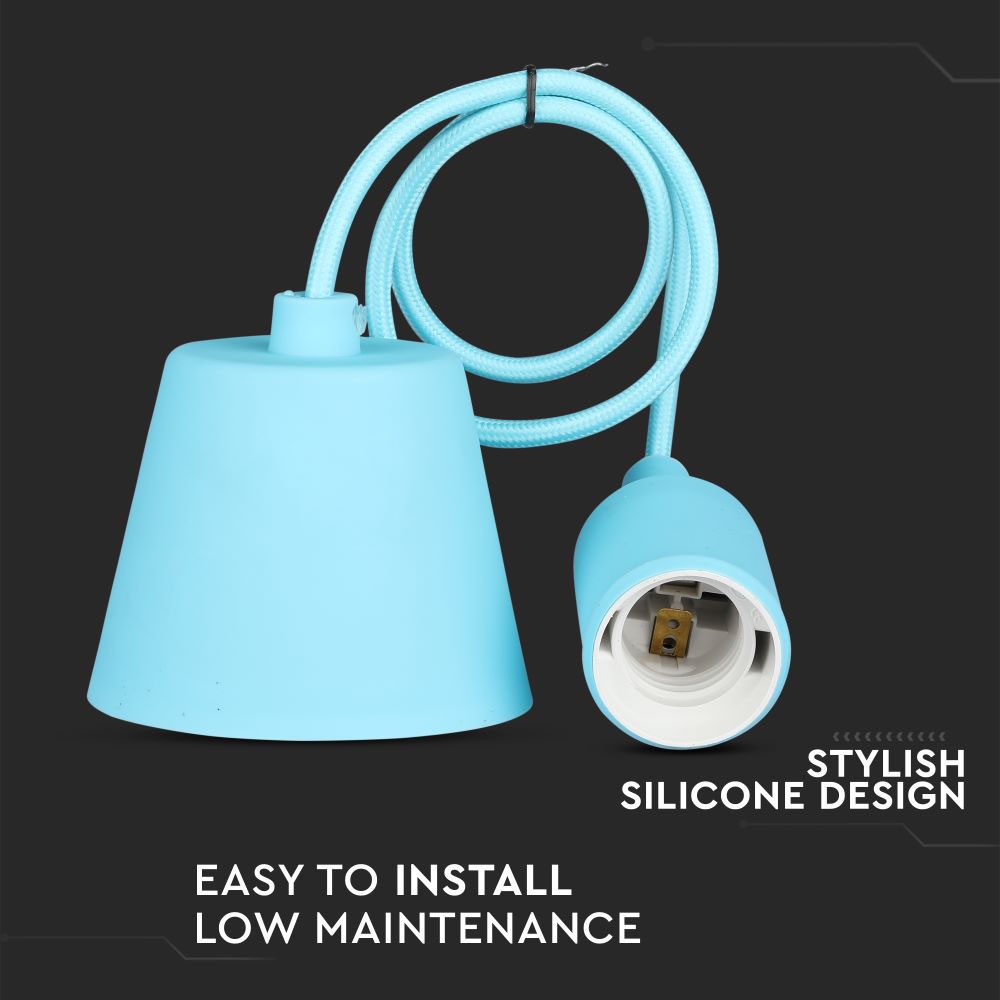 Lampadario con Portalampada Blu Chiaro