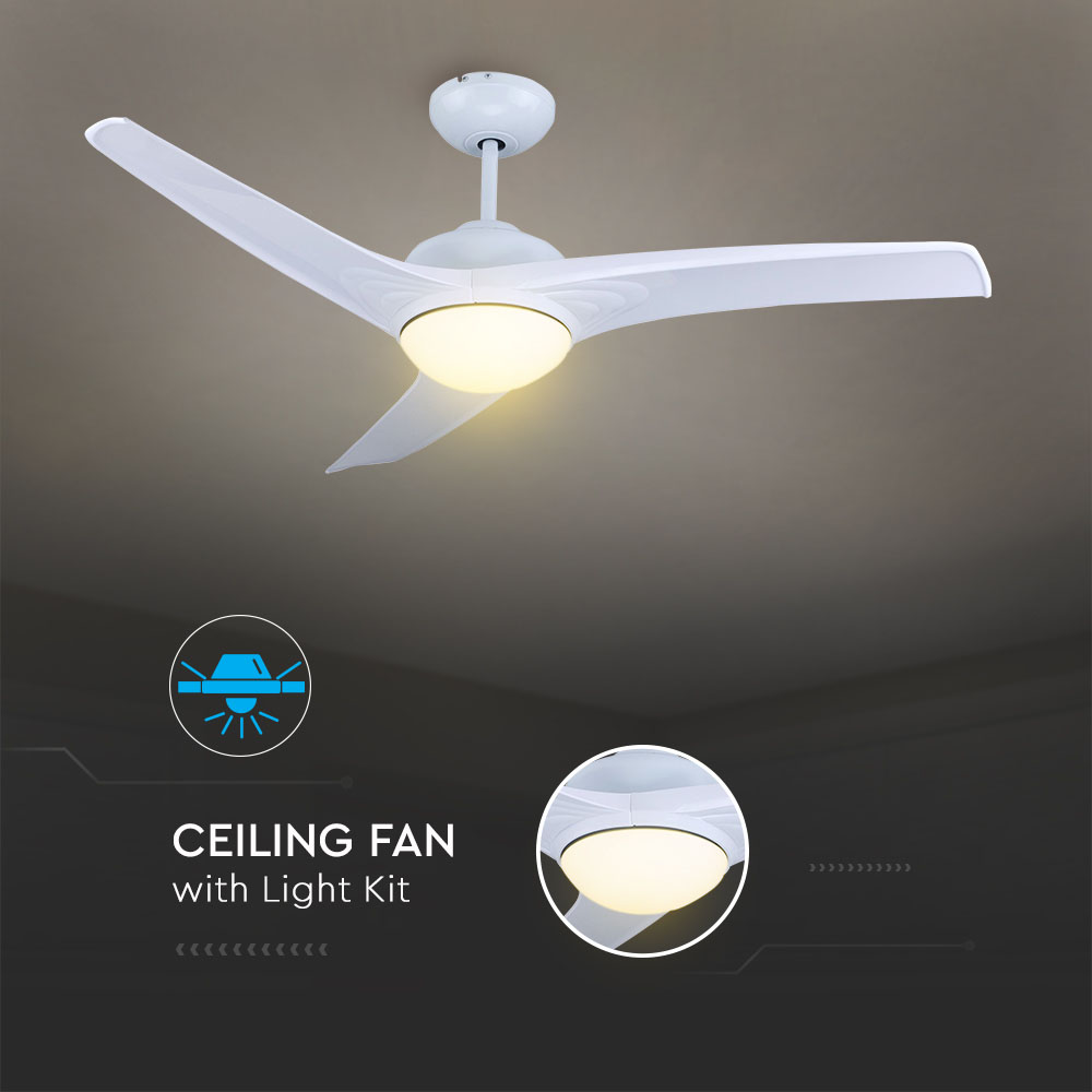 15W 3 in 1 LED Ventilatore a soffitto Controllo RF 3 pale Motore bianco 35W DC