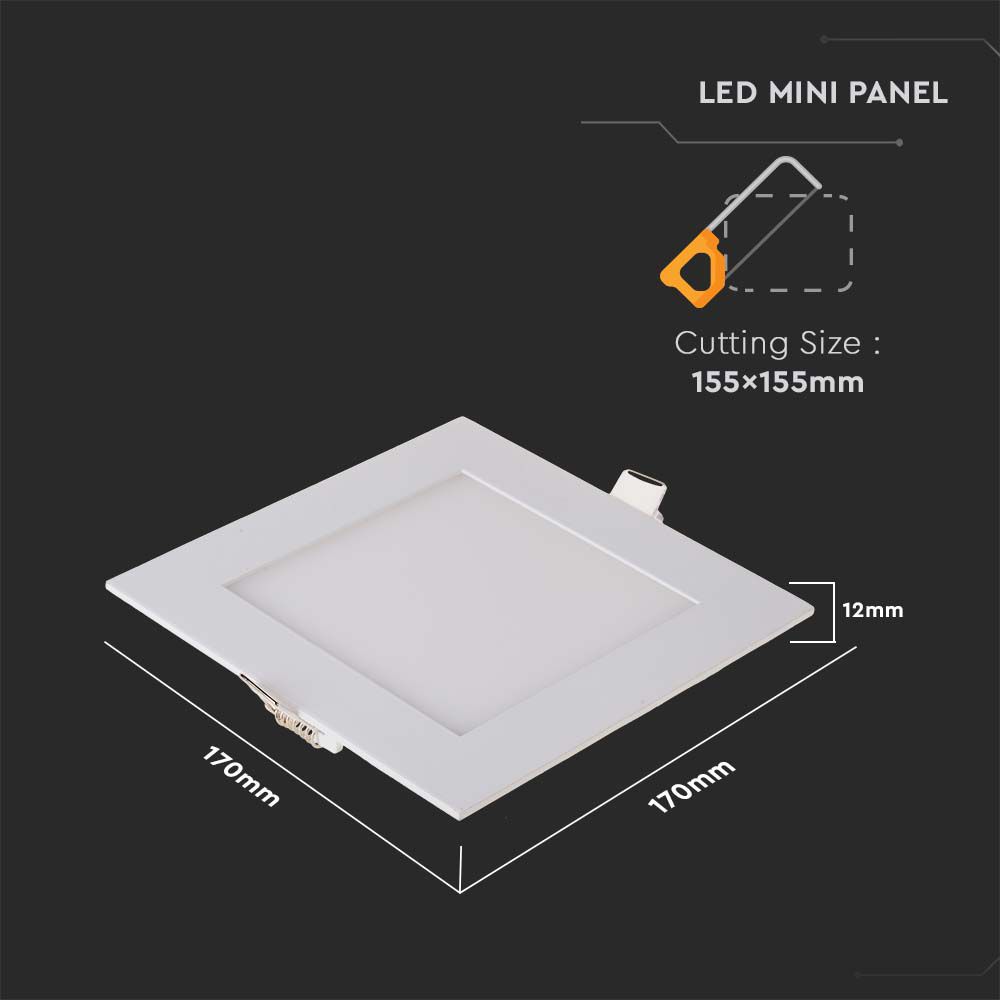 12W LED Premium Panel Downlight - Square 6400K