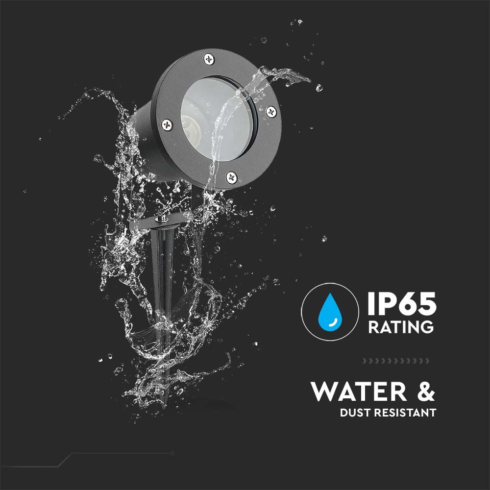 Garden Spike Aluminum GU10 Fitting Black  IP65 img 2