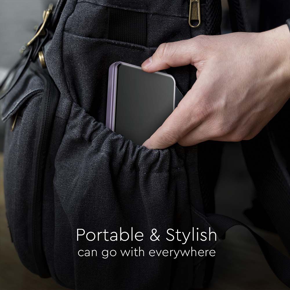 Power Bank 5000 mAh 9mm ultra sottile MagSafe in lega di alluminio magnetico con Display e Ricarica Wireless img 2