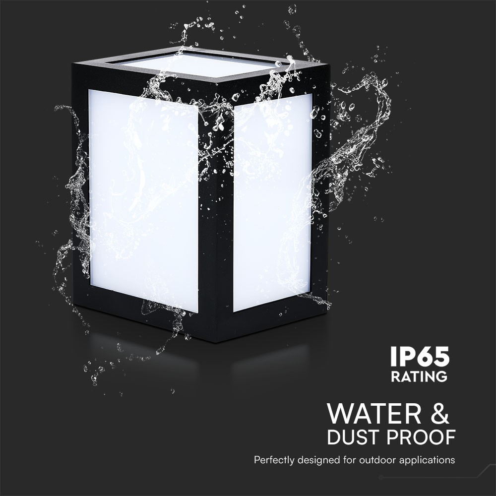 12W LED Wall Light Black Body 6400K img 2