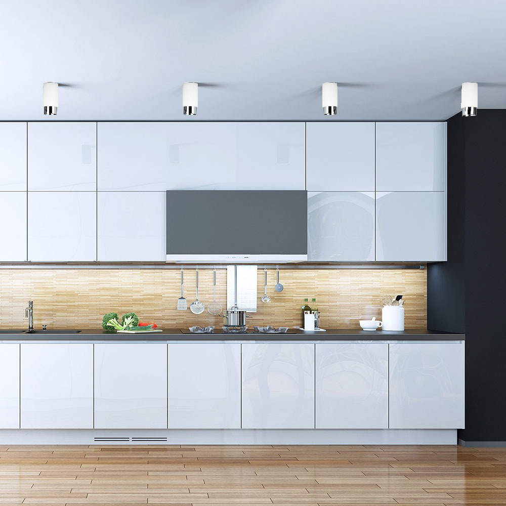 GU10 Fitting Gesso Metal Matt Chrome Bottom