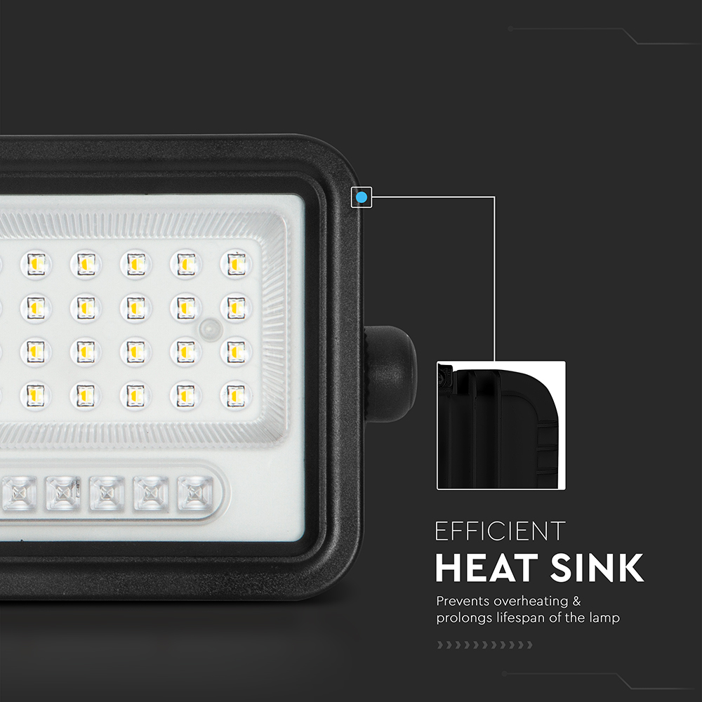 50W LED Solar Floodlight 2000K-8000K Black Body Battery Indicator img 1