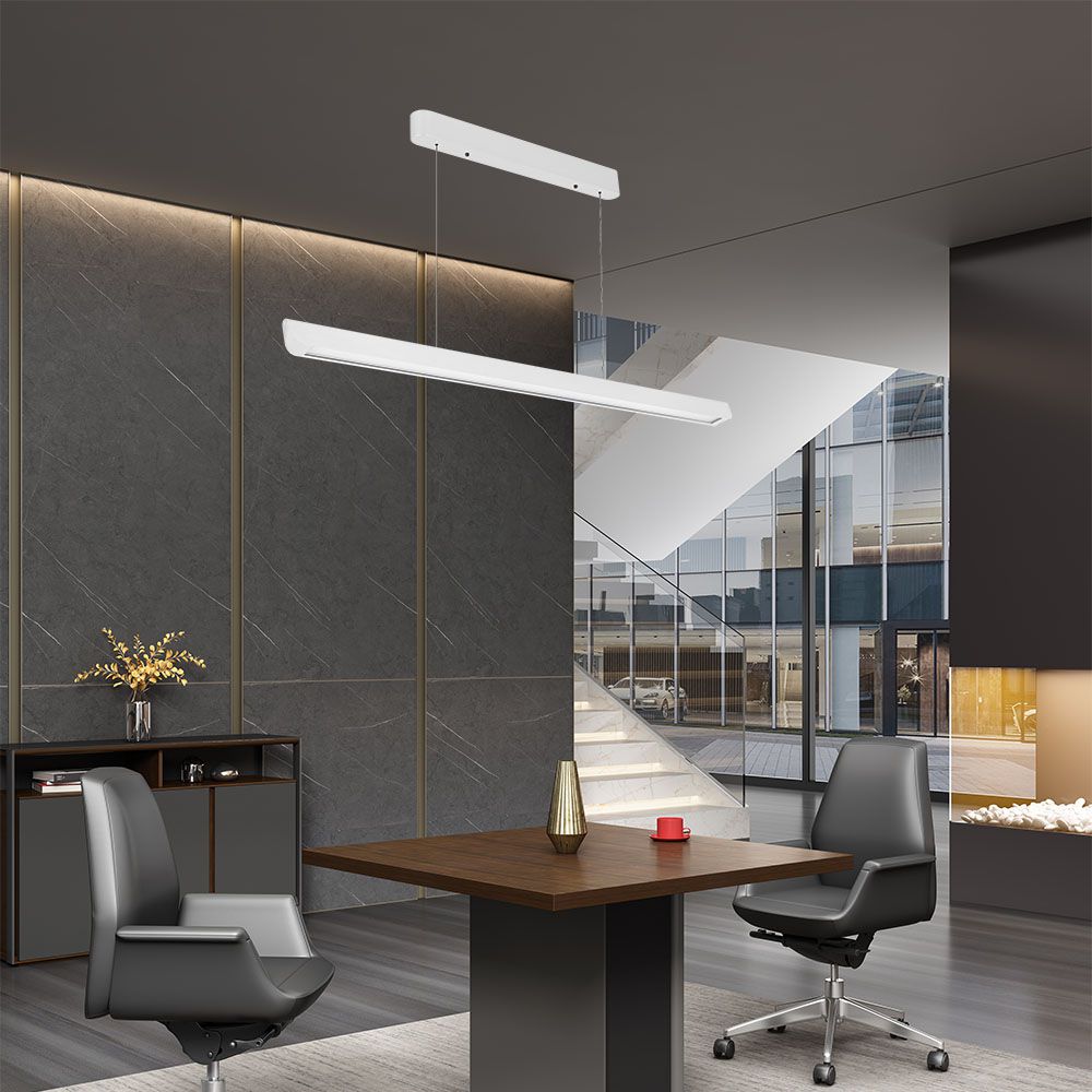 36W LED Linear Hanging Suspension Light Diffuser Plate Type-CCT:3IN1 - White img 1