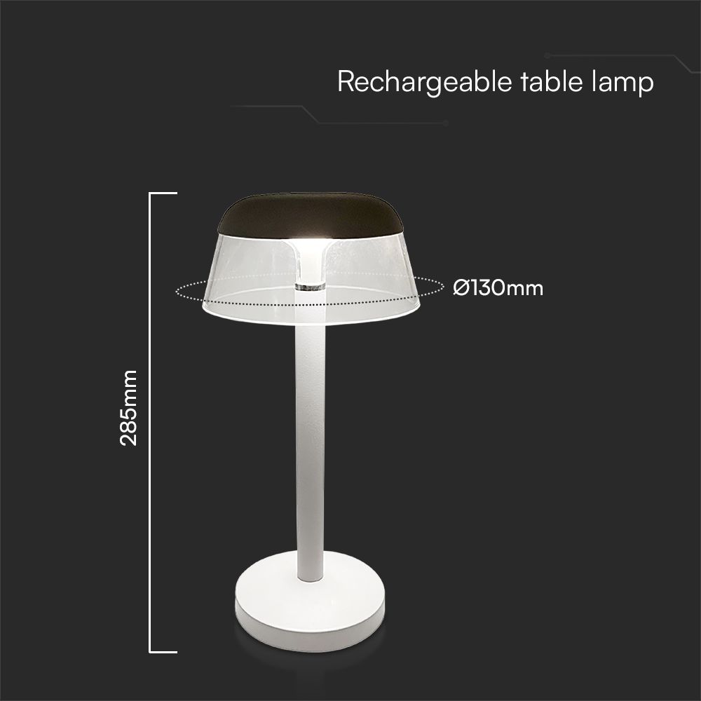 2W LED Table Lamp (130*285) 3in1 Dimmable White Body