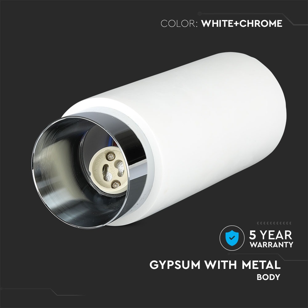 GU10 Fitting Gesso Metal Matt Chrome Bottom