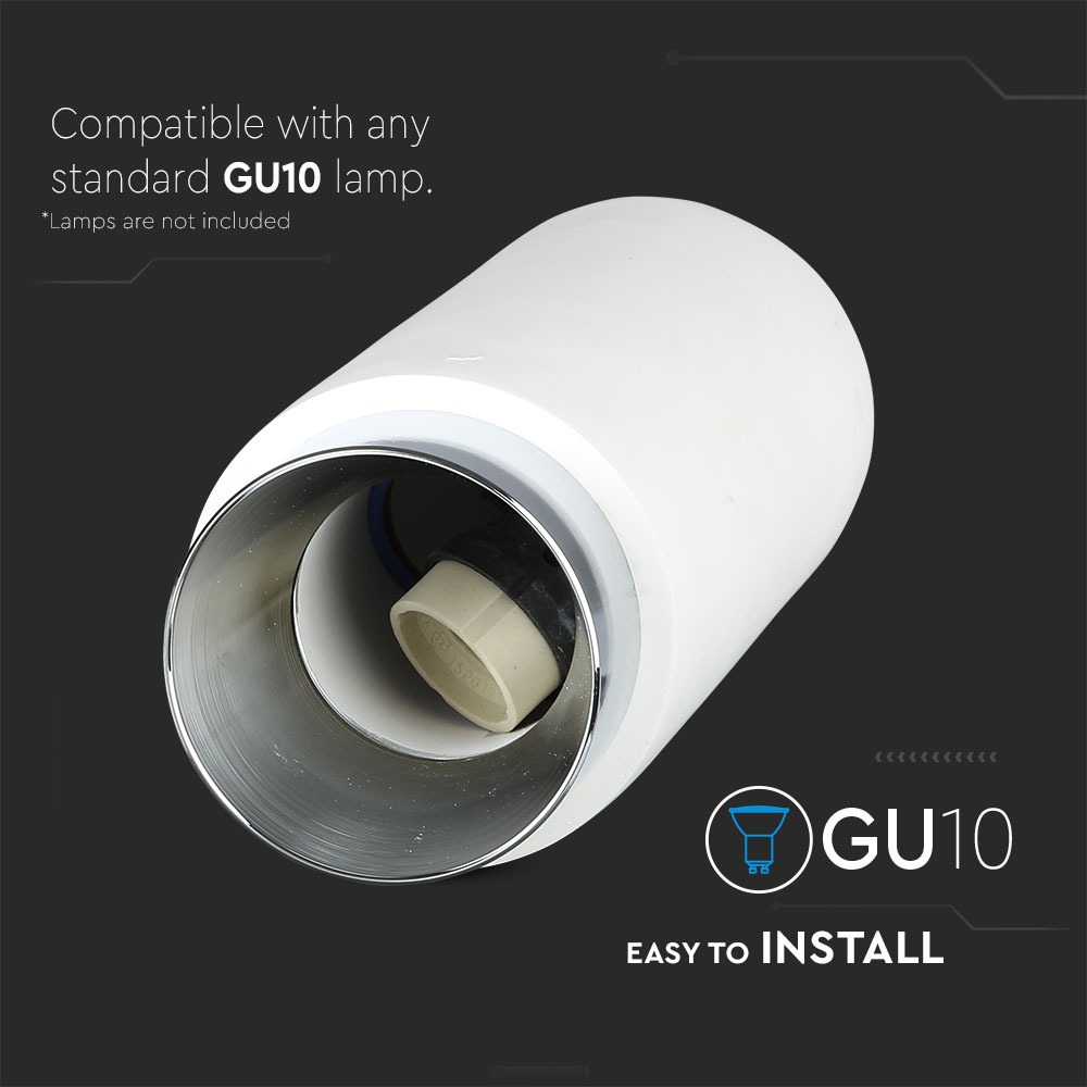 GU10 Fitting Gesso Metal Matt Chrome Bottom img 1