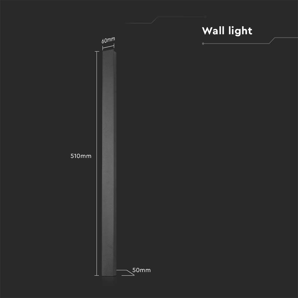 10W LED Linear Wall Light (510*60*50mm) Colorcode 4000K Anthracite Body IP54