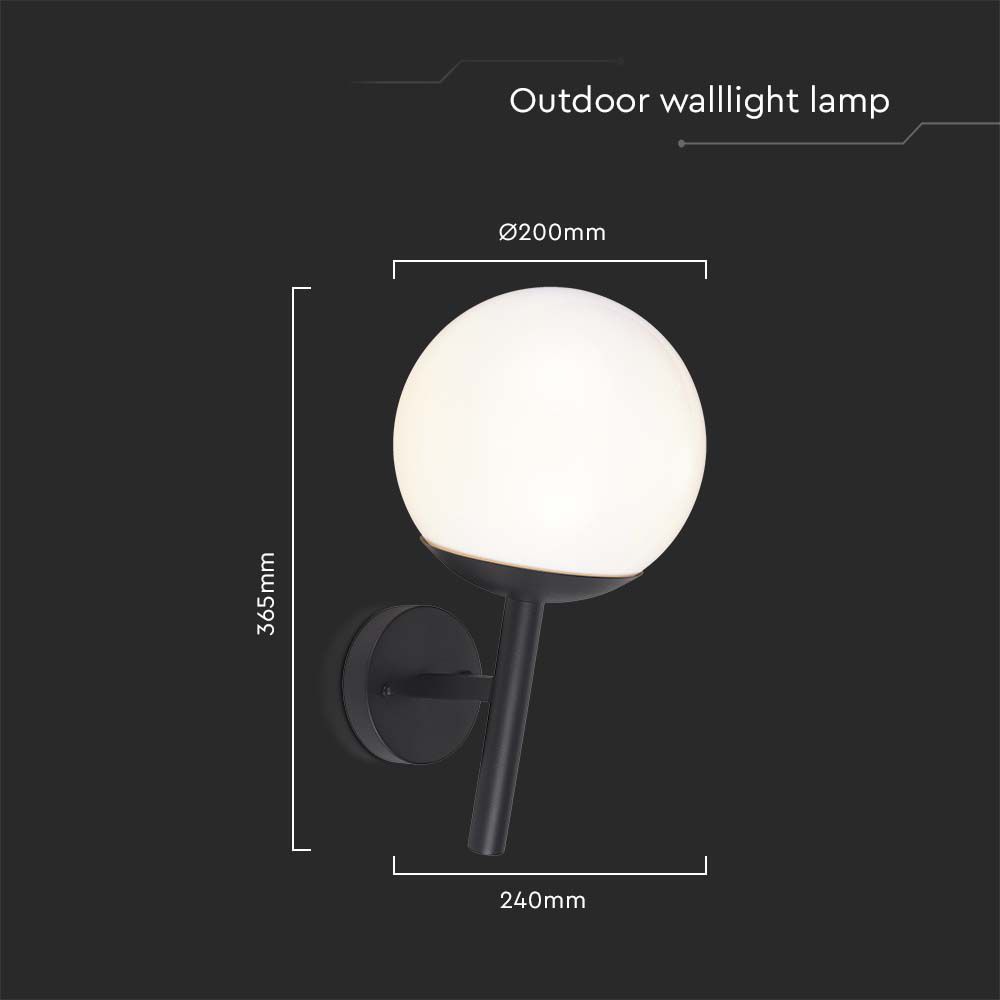 Lampada led da muro Matt Nera Opal Plastica Palla in basso