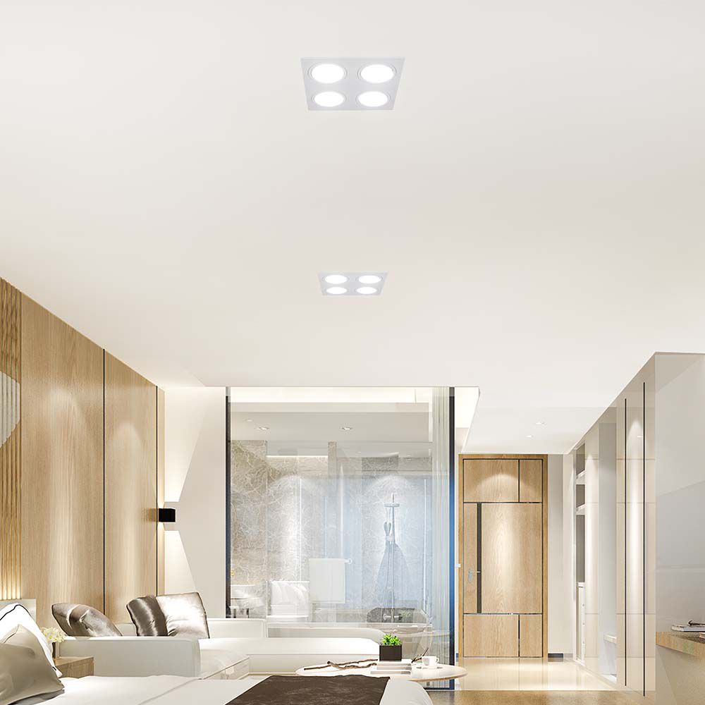 GU10 4 Head Spotlight Fitting Iron PC White White