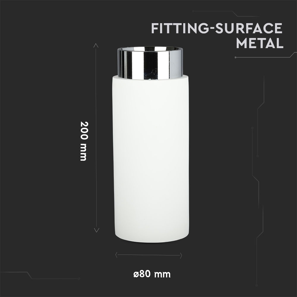 GU10 Fitting Gesso Metal Matt Chrome Bottom