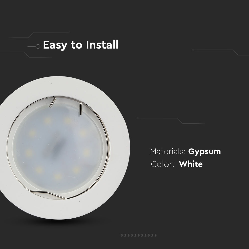 GU10 Fitting rotondo gesso bianco img 1