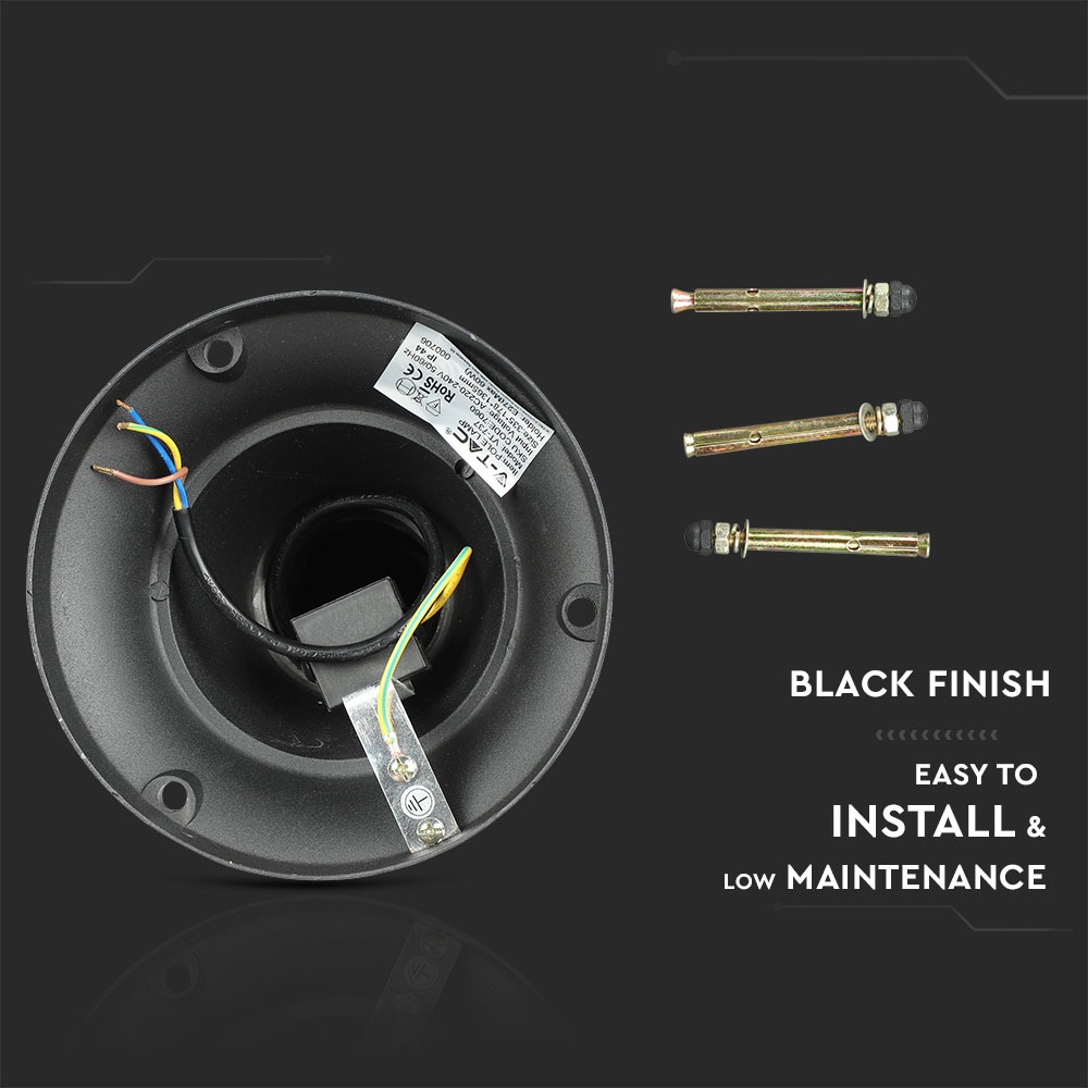 Lampada Giardino 1xE27 1365mm IP44 Nero