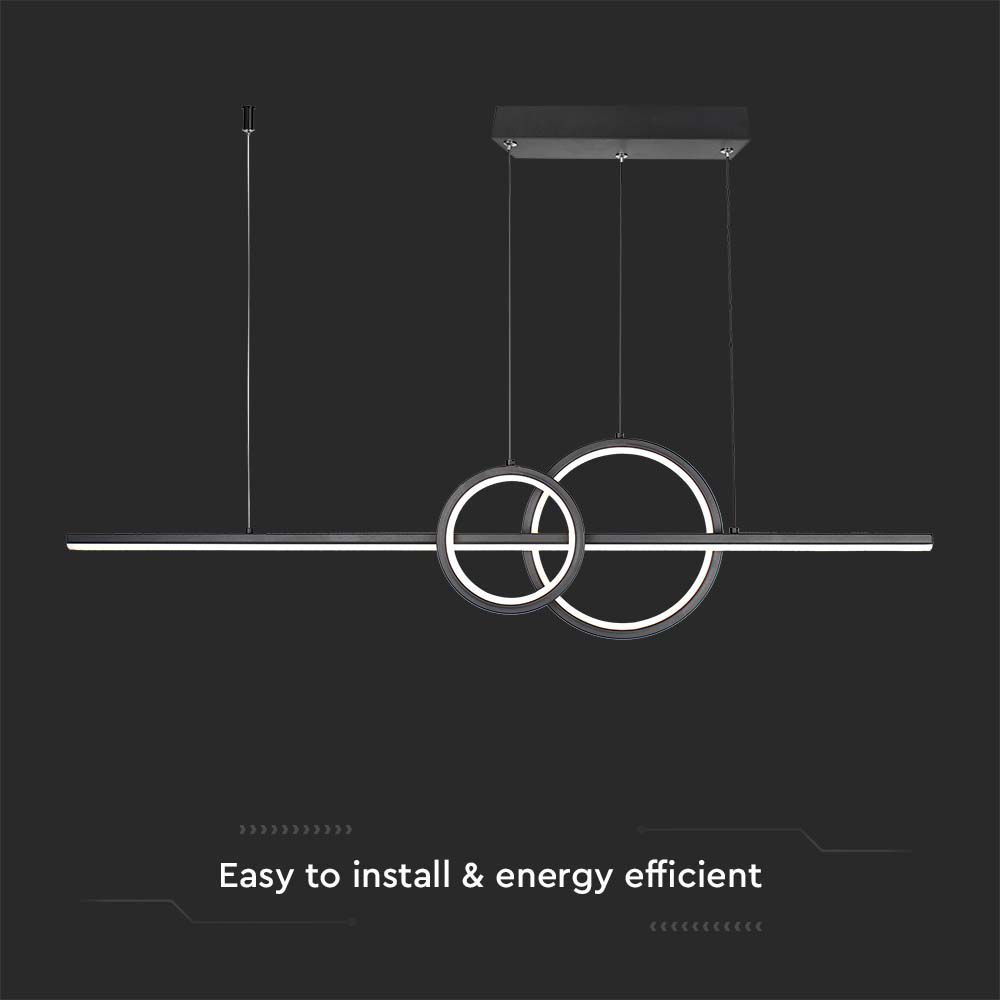  Lampadario LED a Sospensione 3in1 dal Design Moderno Colore Ner