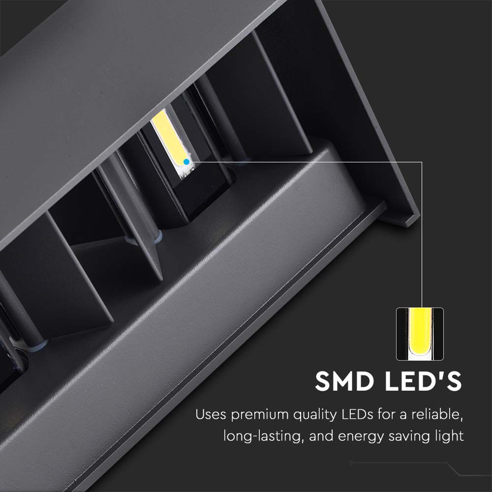 24W LED Wall Light Black Body 3000K IP65