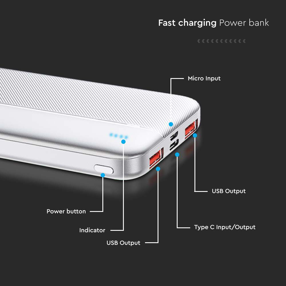 Power Bank 10.000 mAh Colore Bianco
