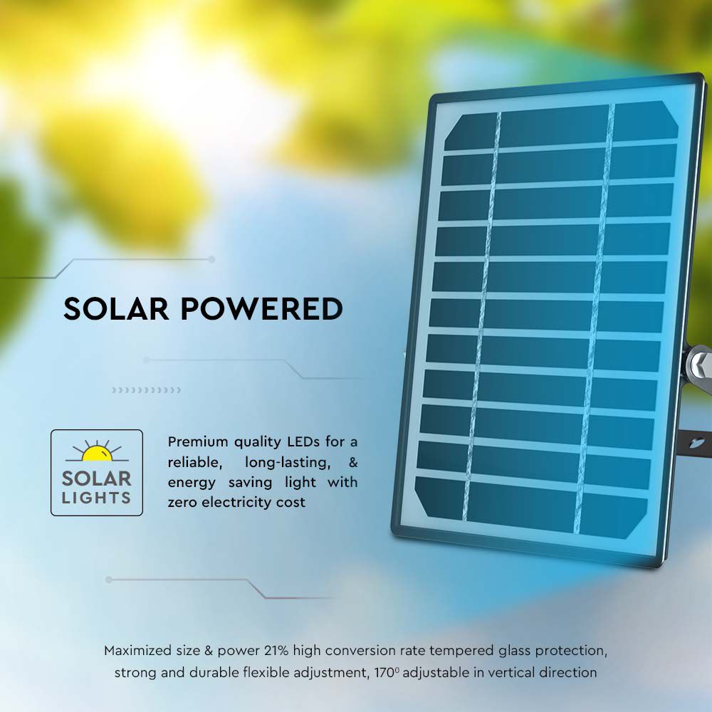 10W LED Solar Floodlight LiFePo Battery 3.7V Black  img 8