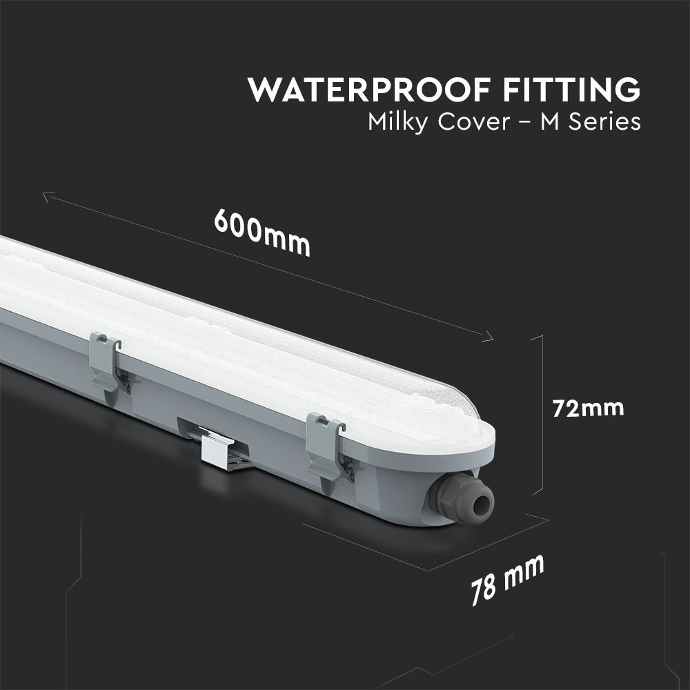 LED Waterproof Fitting M-SERIES 600mm 18W