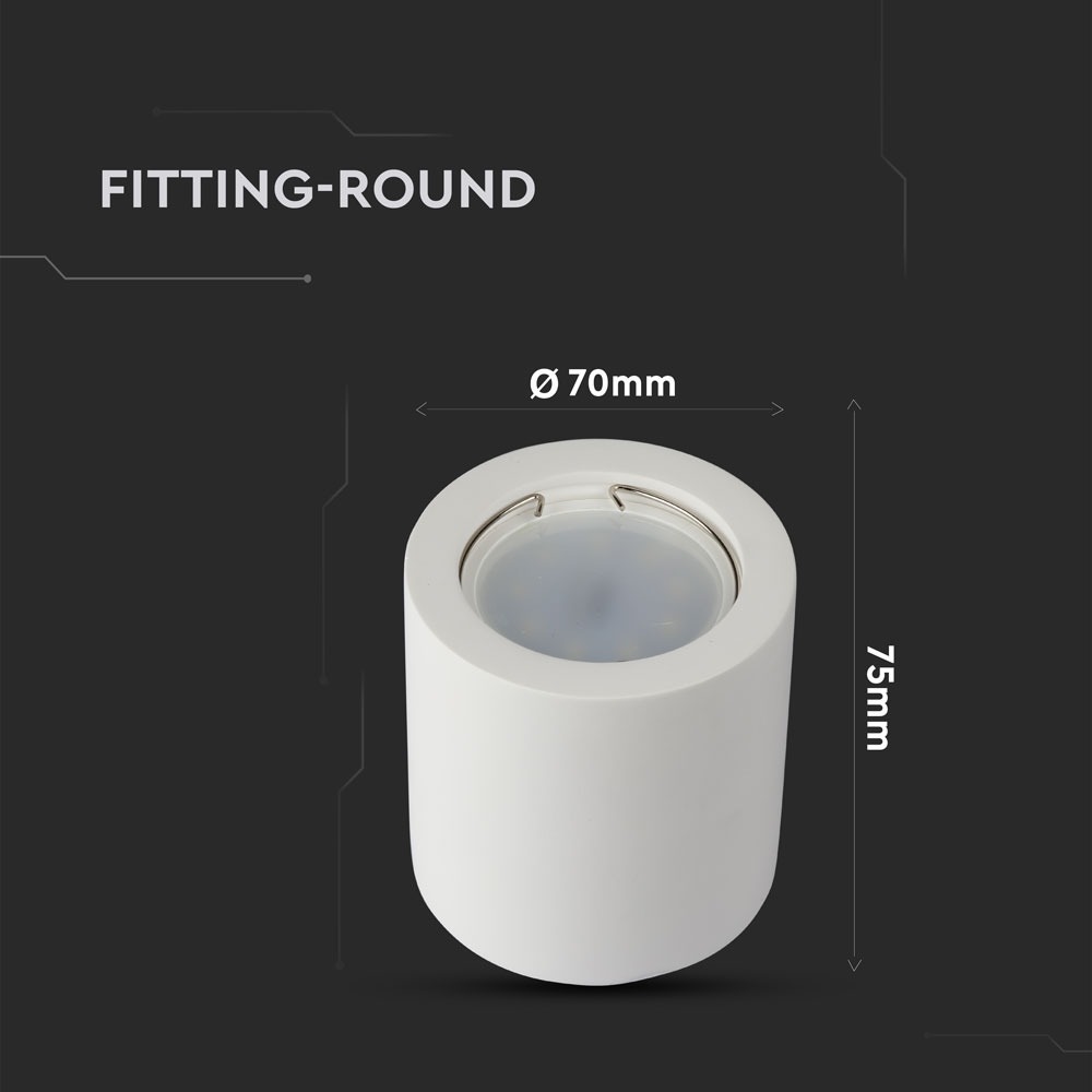 GU10 Fitting rotondo gesso bianco