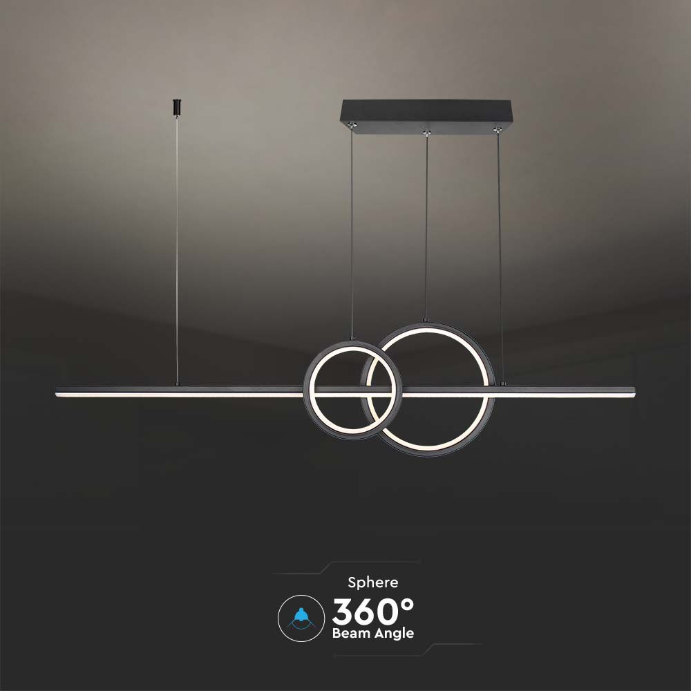  Lampadario LED a Sospensione 3in1 dal Design Moderno Colore Ner img 2