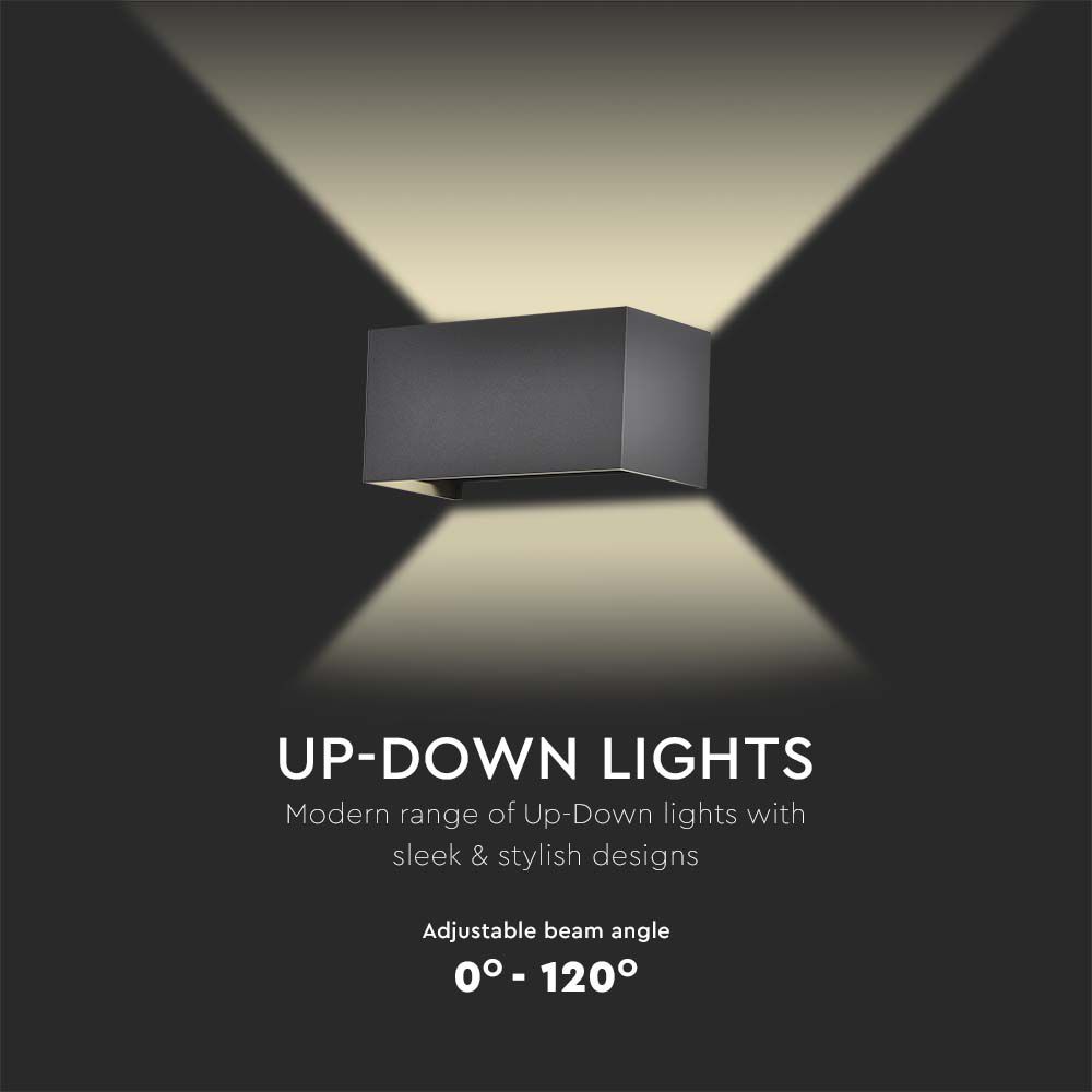 24W LED Wall Light Black Body 3000K IP65 img 1