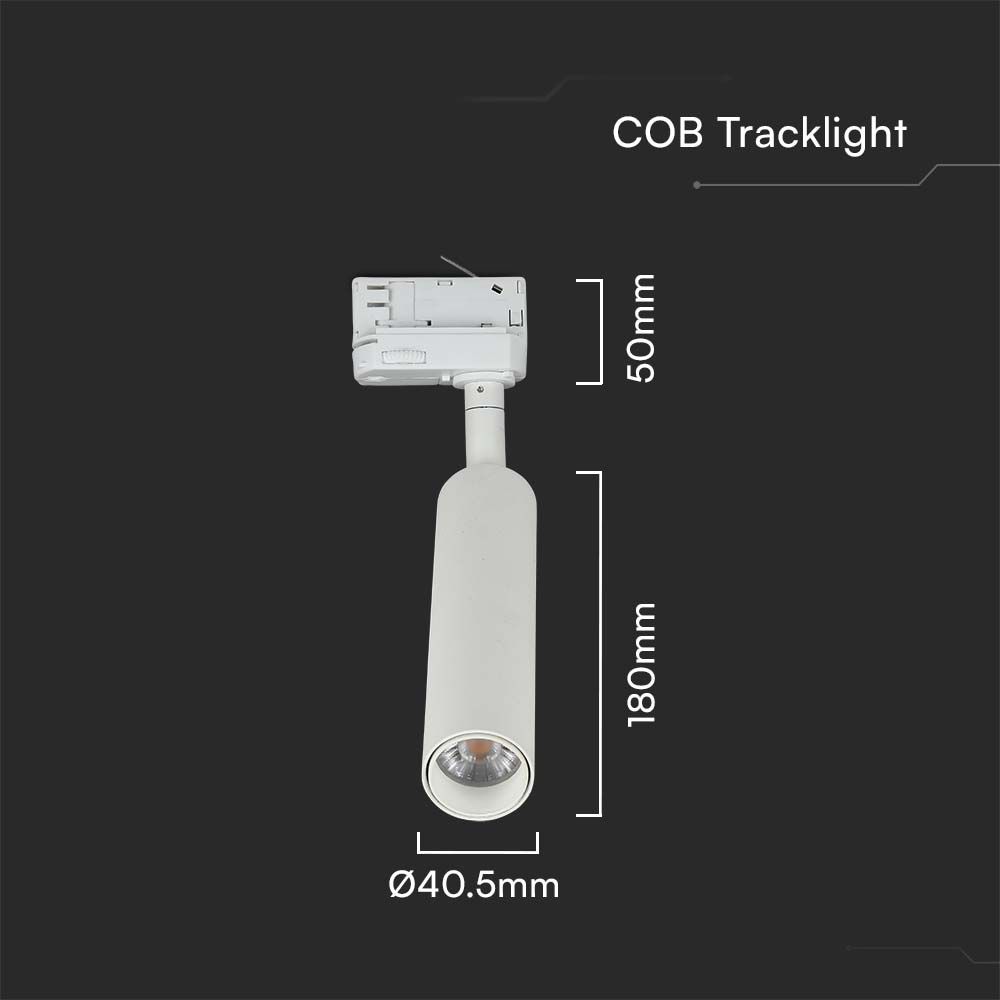 7W LED Tracklight SAMSUNG CHIP White Body 4000K