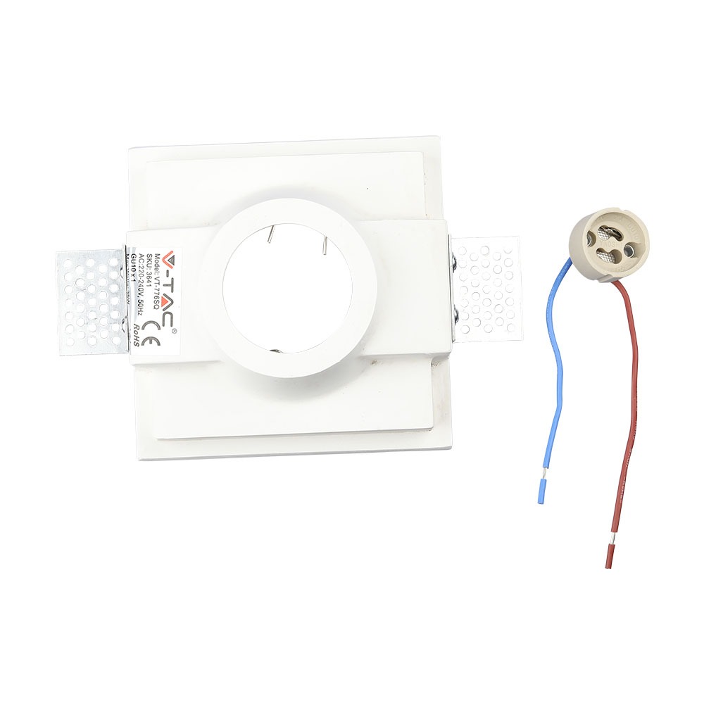 GU10 Corpo Gesso Quadrato Bianco img 3