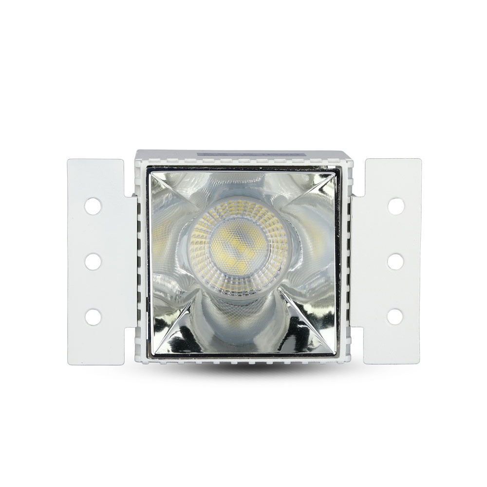 GU10 Fitting Square White Frame Chrome Reflector img 1