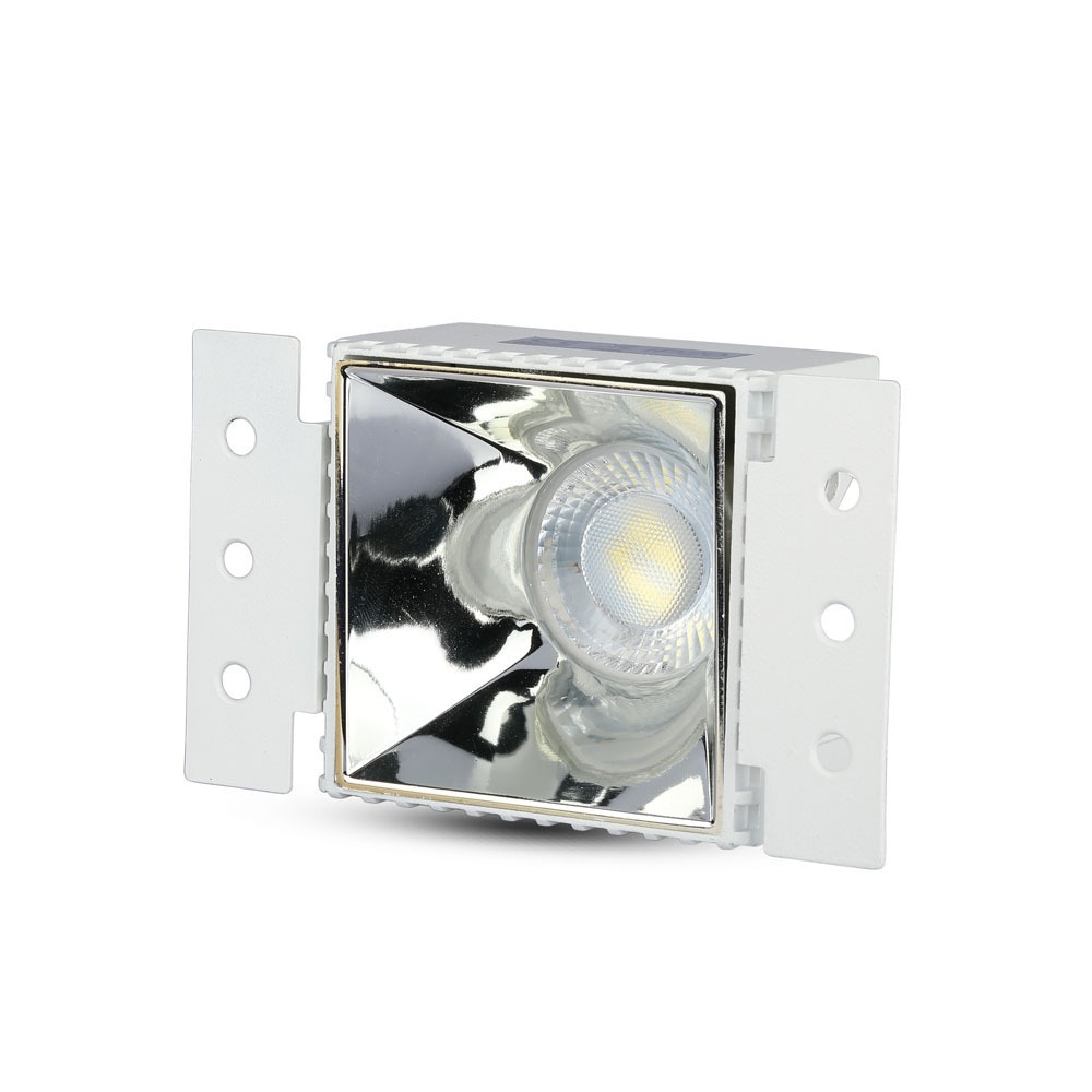 GU10 Fitting Square White Frame Chrome Reflector img 2