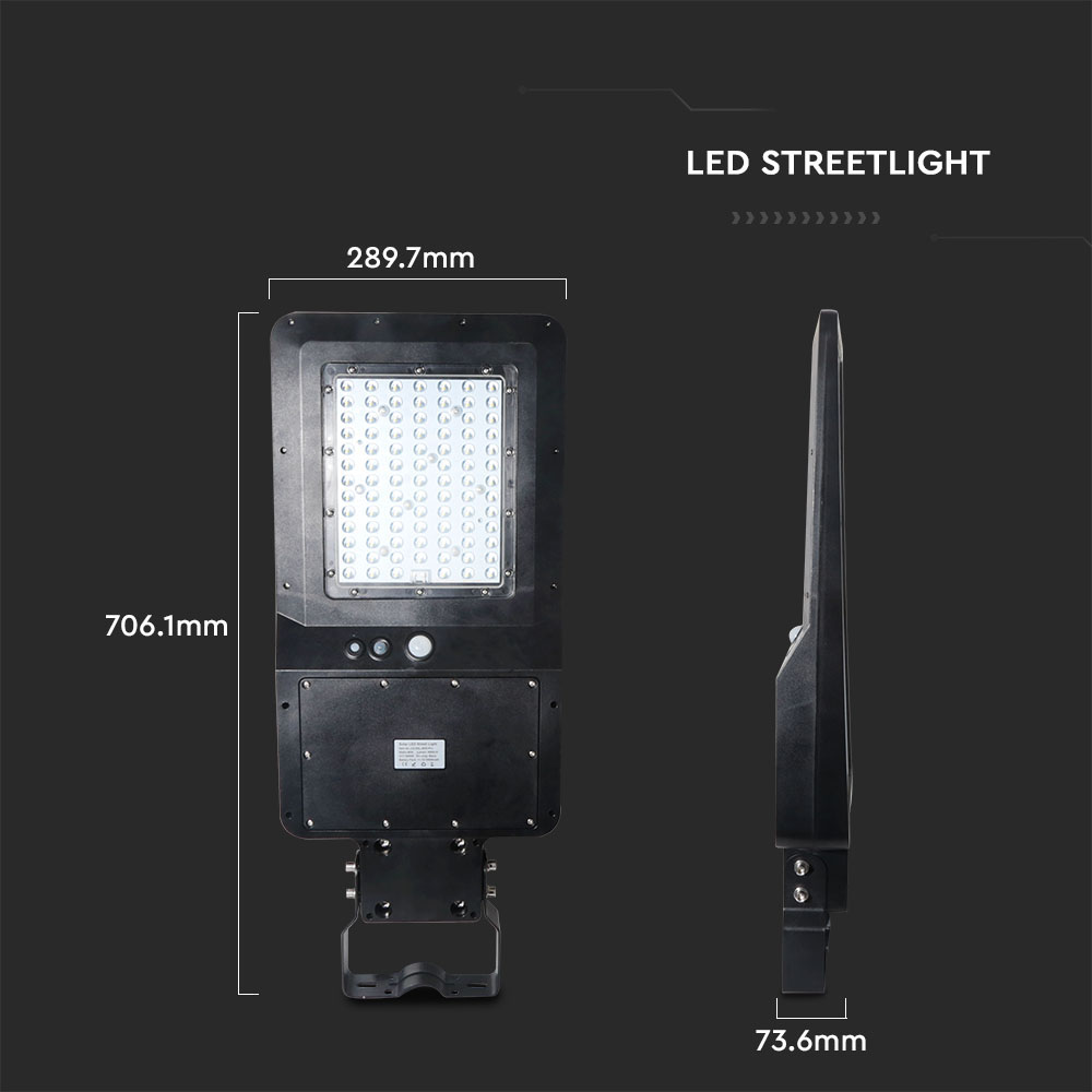 40W LED Armatura solare stradale Corpo nero  4000K 120lm/W