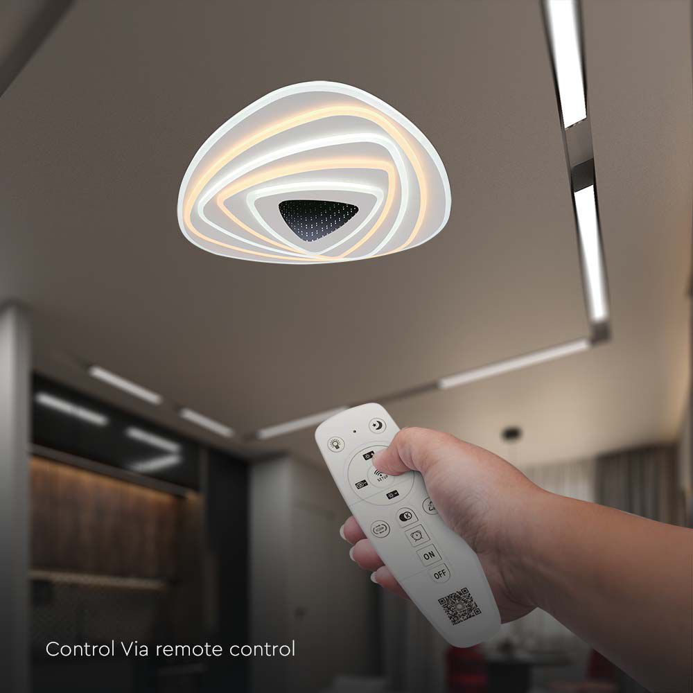 Designer Smart Ceiling Light (51*50*7CM) CCT: 3000K+6000K Dimmable + Remote Control img 3