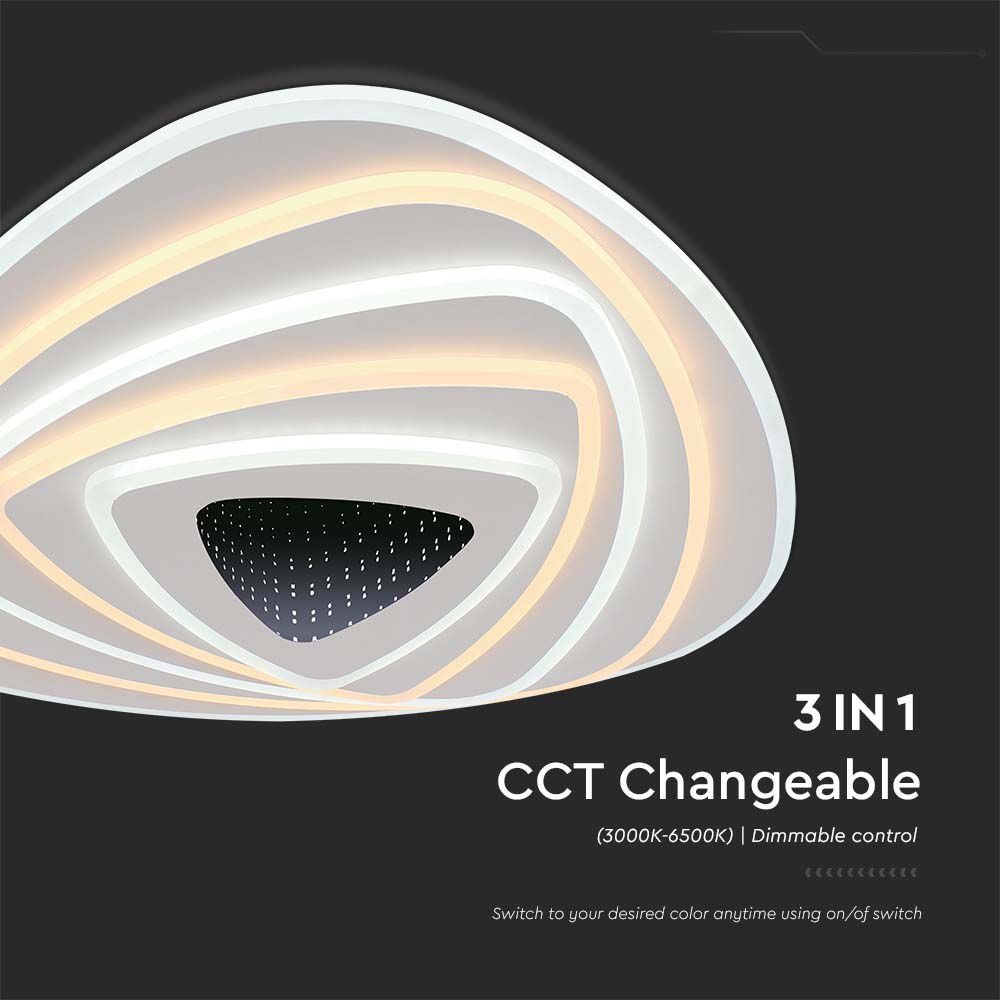 Designer Smart Ceiling Light (51*50*7CM) CCT: 3000K+6000K Dimmable + Remote Control img 2