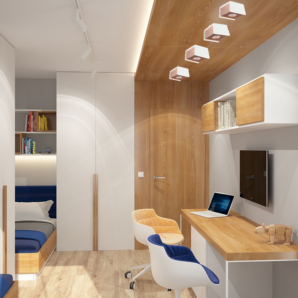 GU10 Fitting Gesso Surface Matt Rose Gold Bottom Quadrato img 1