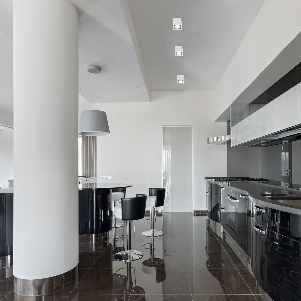 GU10 portafaretto in gesso Quadrato Con Alluminio Anello Bianco