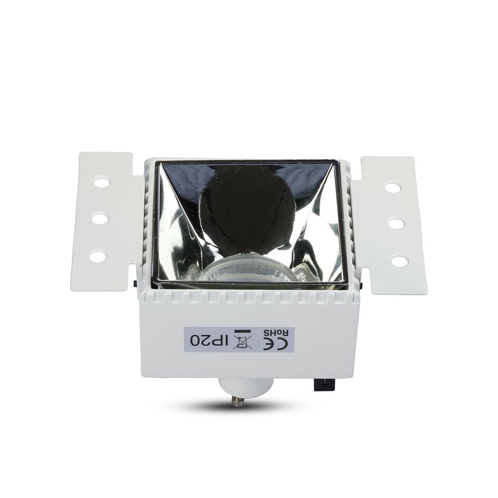 GU10 Fitting Square White Frame Chrome Reflector img 3
