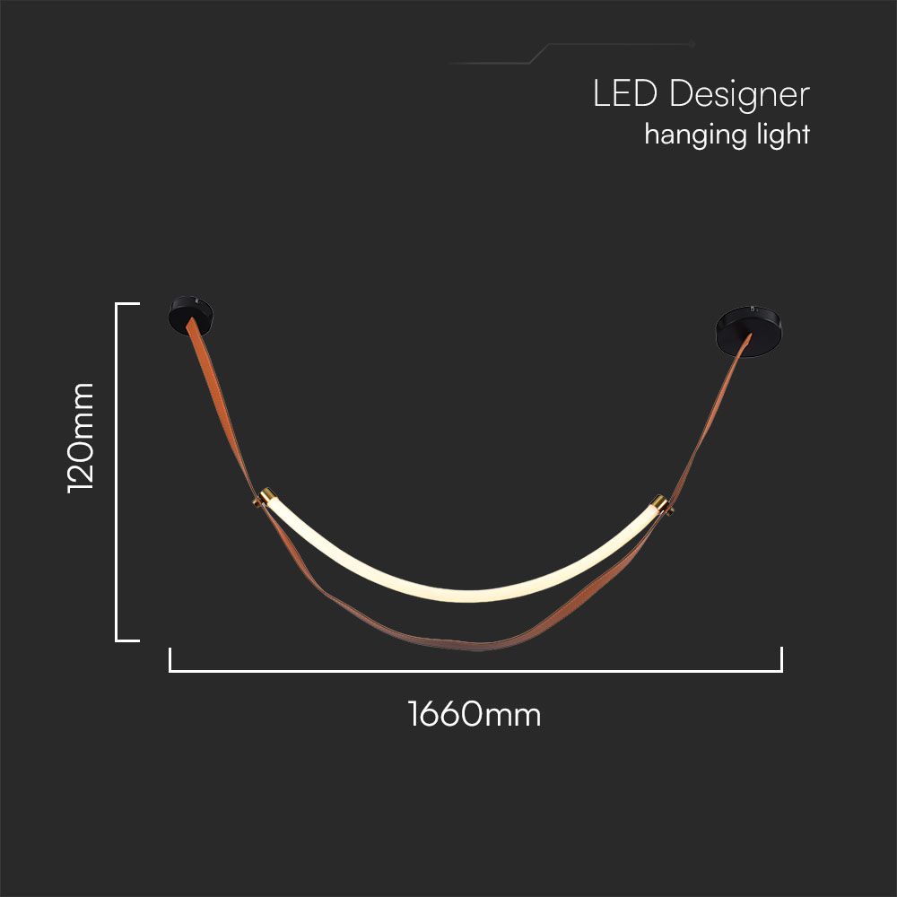 LED Designer Pendant Lampholder Brown + Black Body