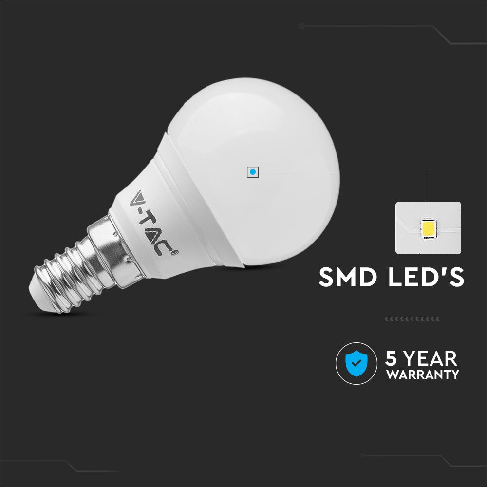 LED Bulb - 4.5W E14 P45 4000K 6PCS PACK