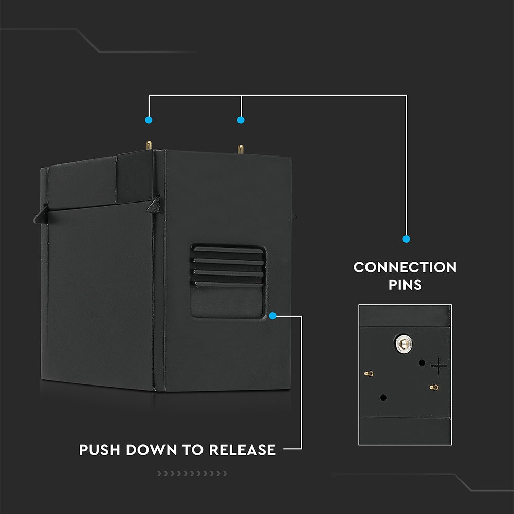 3 x1W LED Faretto lineare magnetico SMD nero IP20 24V 3000K img 4