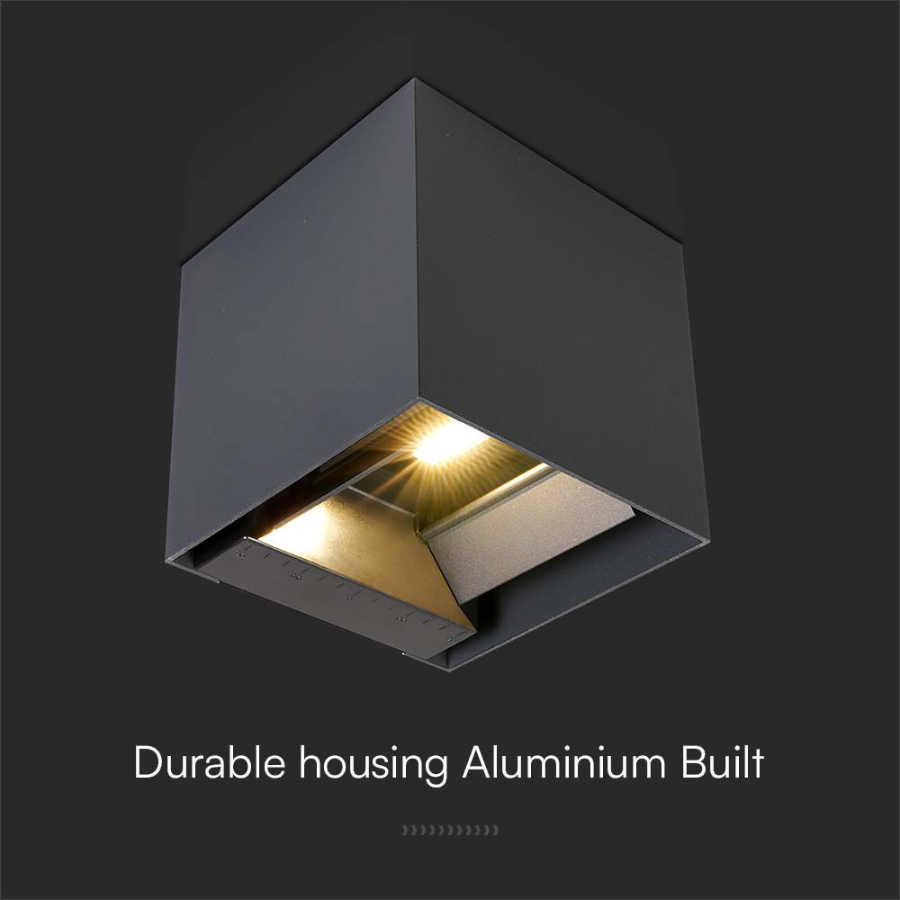 9W COB LED Solar Wall Light Battery 1x2600mAh 16HRS 3000K Black Body IP65 img 2