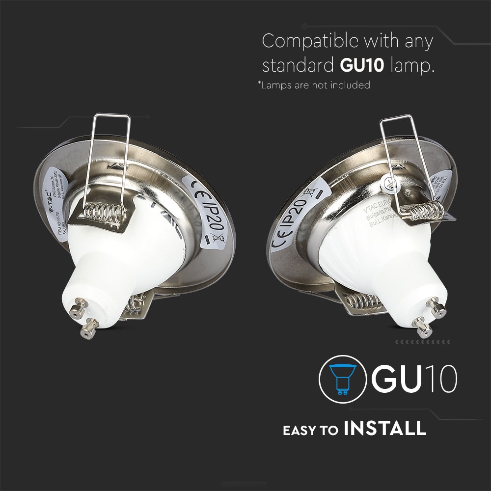 GU10 Rotondo Corpo Faretto Satin 2 pz/scatola img 1