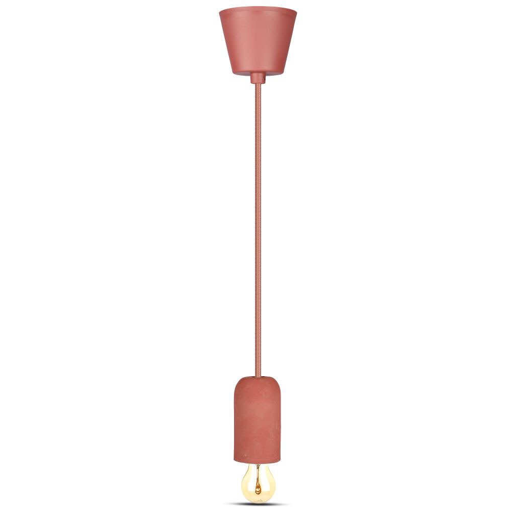 Lampadario con Portalampada Calcestruzzo Rosso img 2