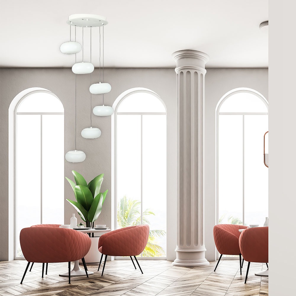 76W LED Designer Hanging Pendant Light Triac Dimmerabile Bianca 3000K img 1