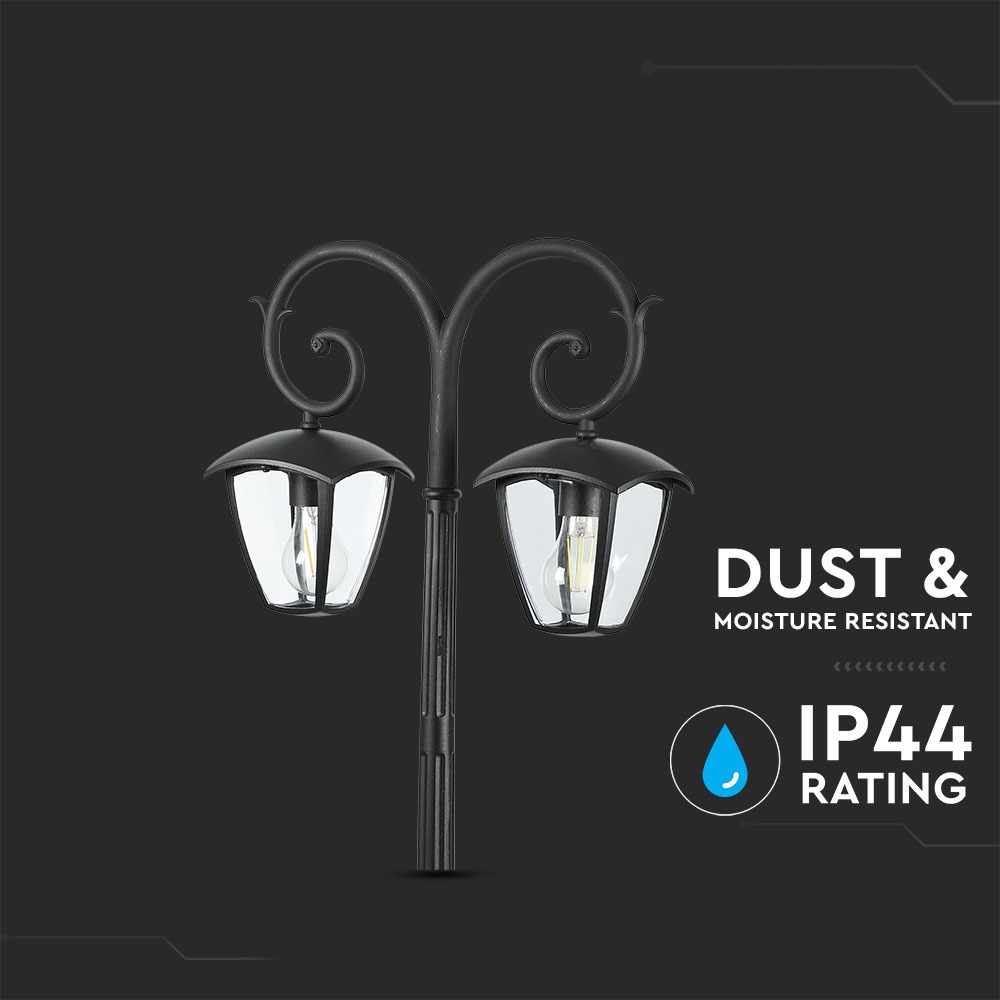 Lampada Giardino 2xE27 1410mm IP44 Nero img 2