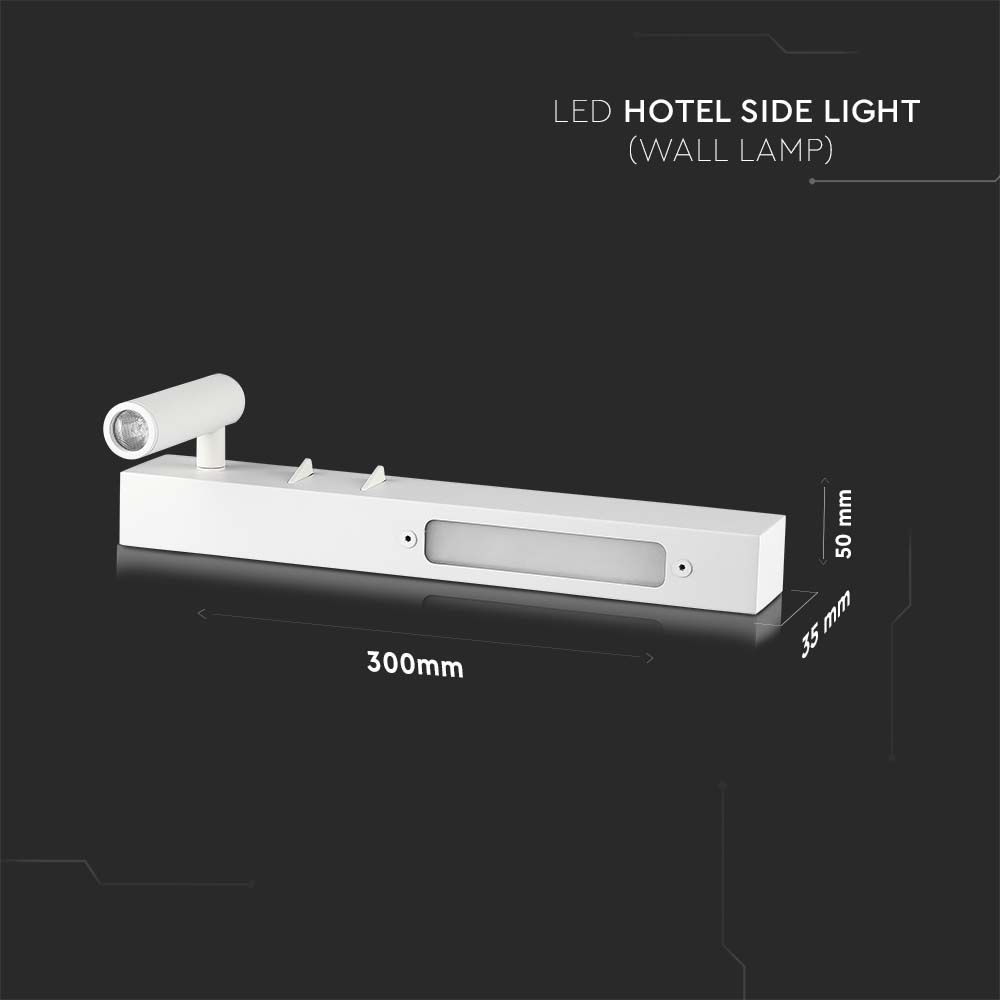 Applique da Hotel per Lettura con 2 LED 3W e 6W Colore Bianco