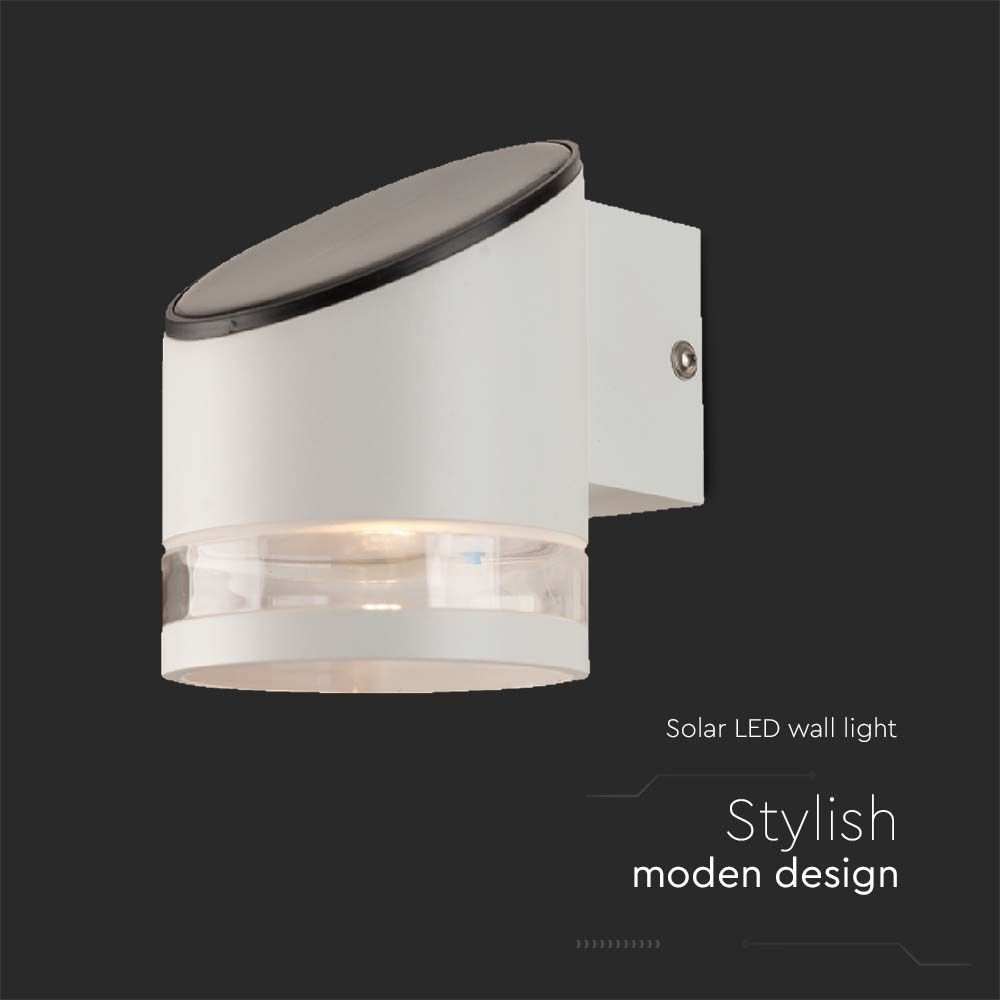 Lampada LED da Giardino Cilindrica con Pannello solare e Sensore 1W Corpo Bianco 121X90X112.5mm 