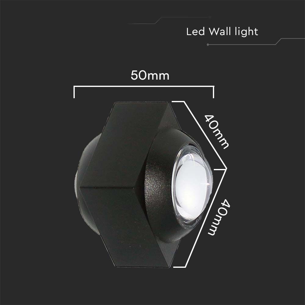 2W LED COB Downlight 3000K Black Body