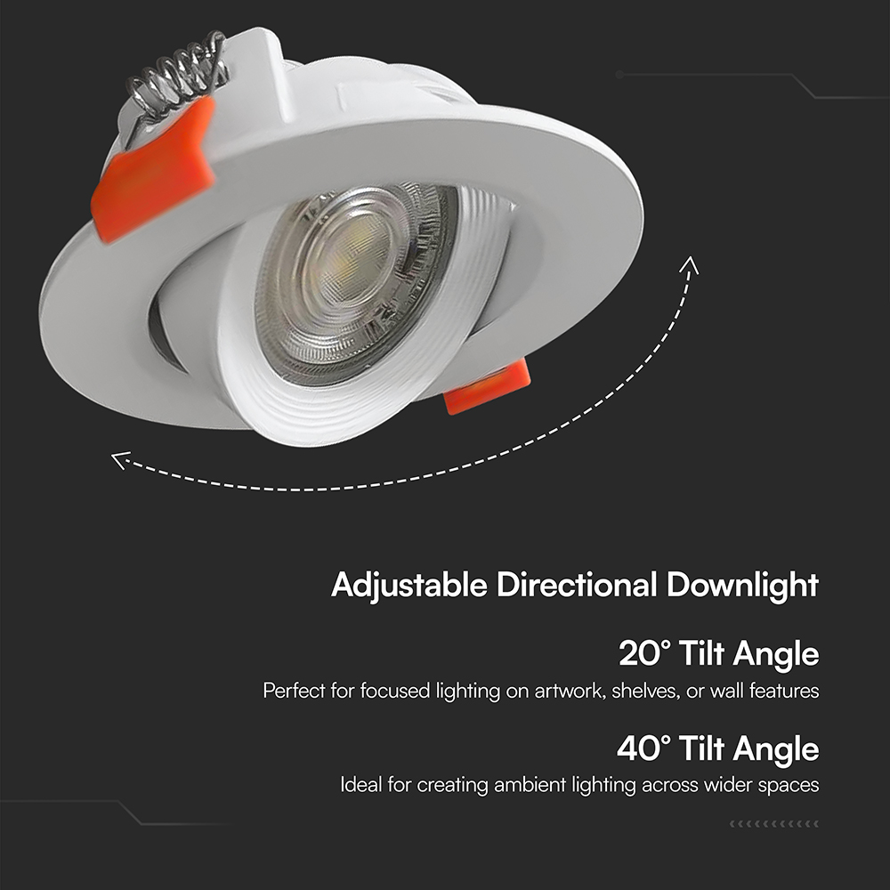 7W LED COB Hotel Downlight 3in1 White Body img 1