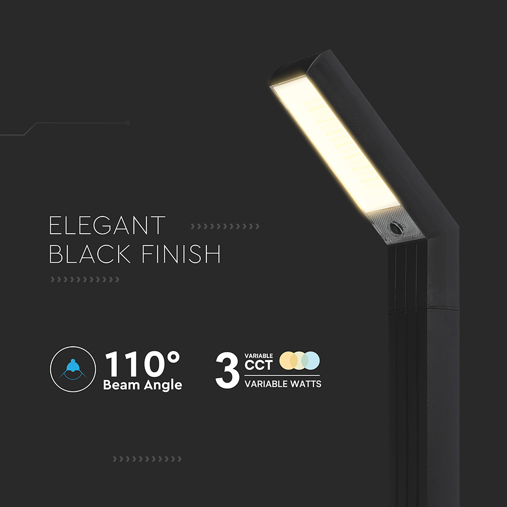 1.5W LED SPike Solar LIGHT 2 IN 1 CCT Adjustable Black Body IP65