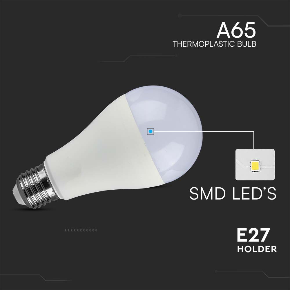 LED Bulb - 15W A65 ?27 Thermoplastic 3000K